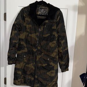 Lucky Brand Women Camo Sherpa Lined Hooded Parka Jacket Size S